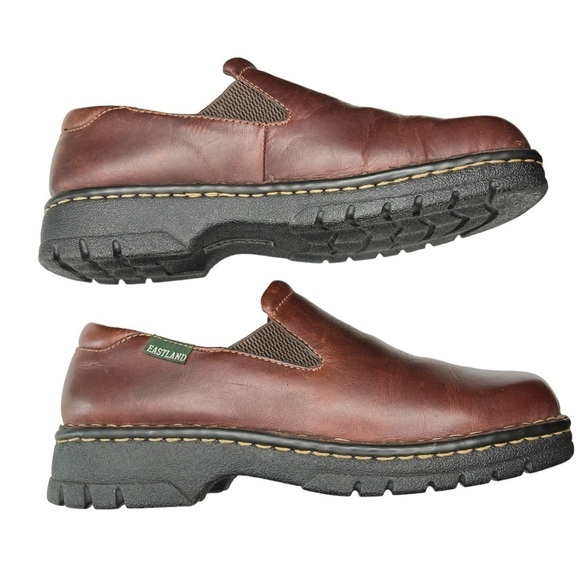 Eastland Newport Slip On Chunky Loafer #3180 Women Shoe SZ 10W Leather Brown Y2K - Picture 8 of 9